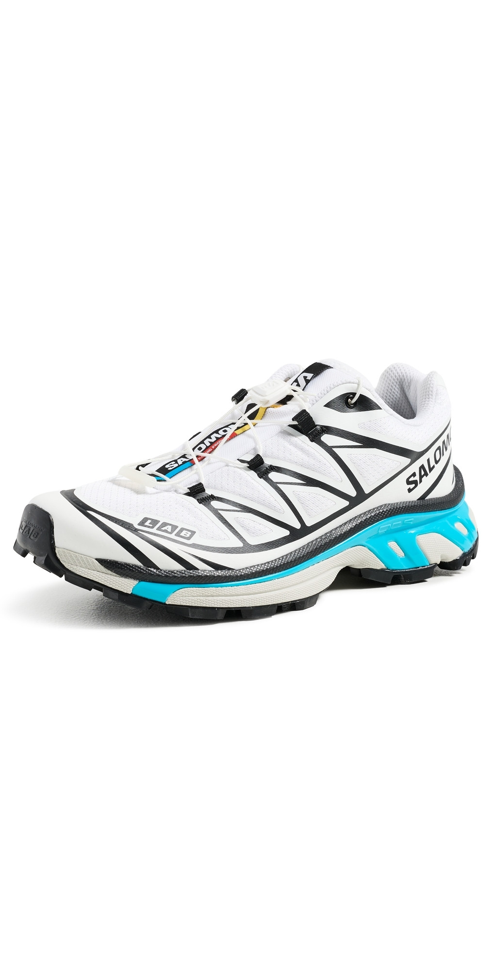Salomon XT-6 Sneakers Black/White/Blue Curacao M 5/ W 6 | Shopbop