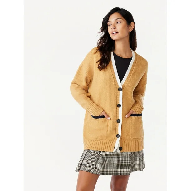 Free Assembly Women's Grandpa Cardigan Sweater, Midweight, Sizes XS-XXL | Walmart (US)