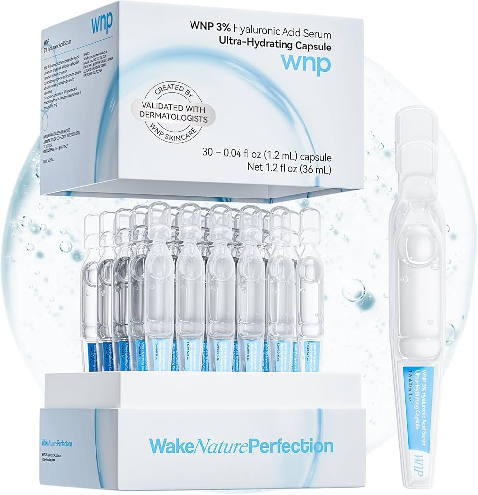 WNP Hyaluronic Acid Serum 3% for Face with 4D Multi-Layer Hydration | Ultra Hydrating Anti-Aging ... | Amazon (US)