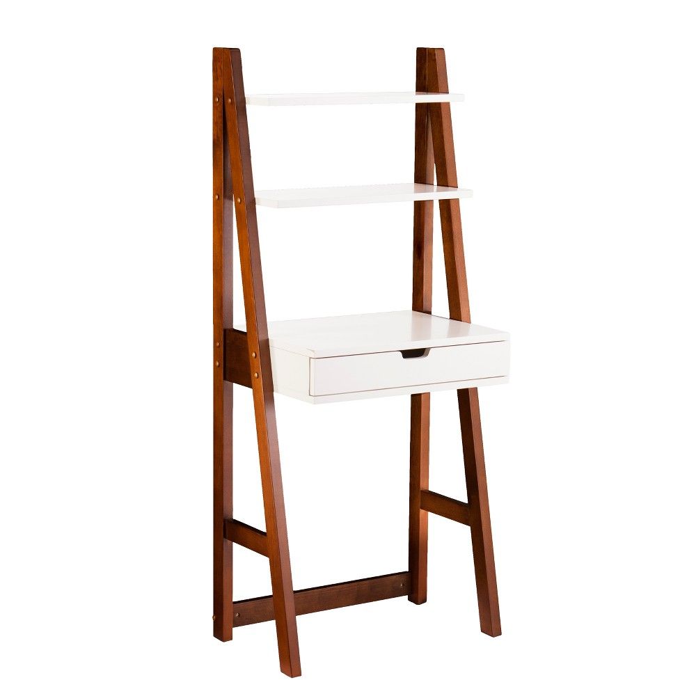 Berg Leaning Desk/Bookcase White/Oak Brown - Aiden Lane | Target