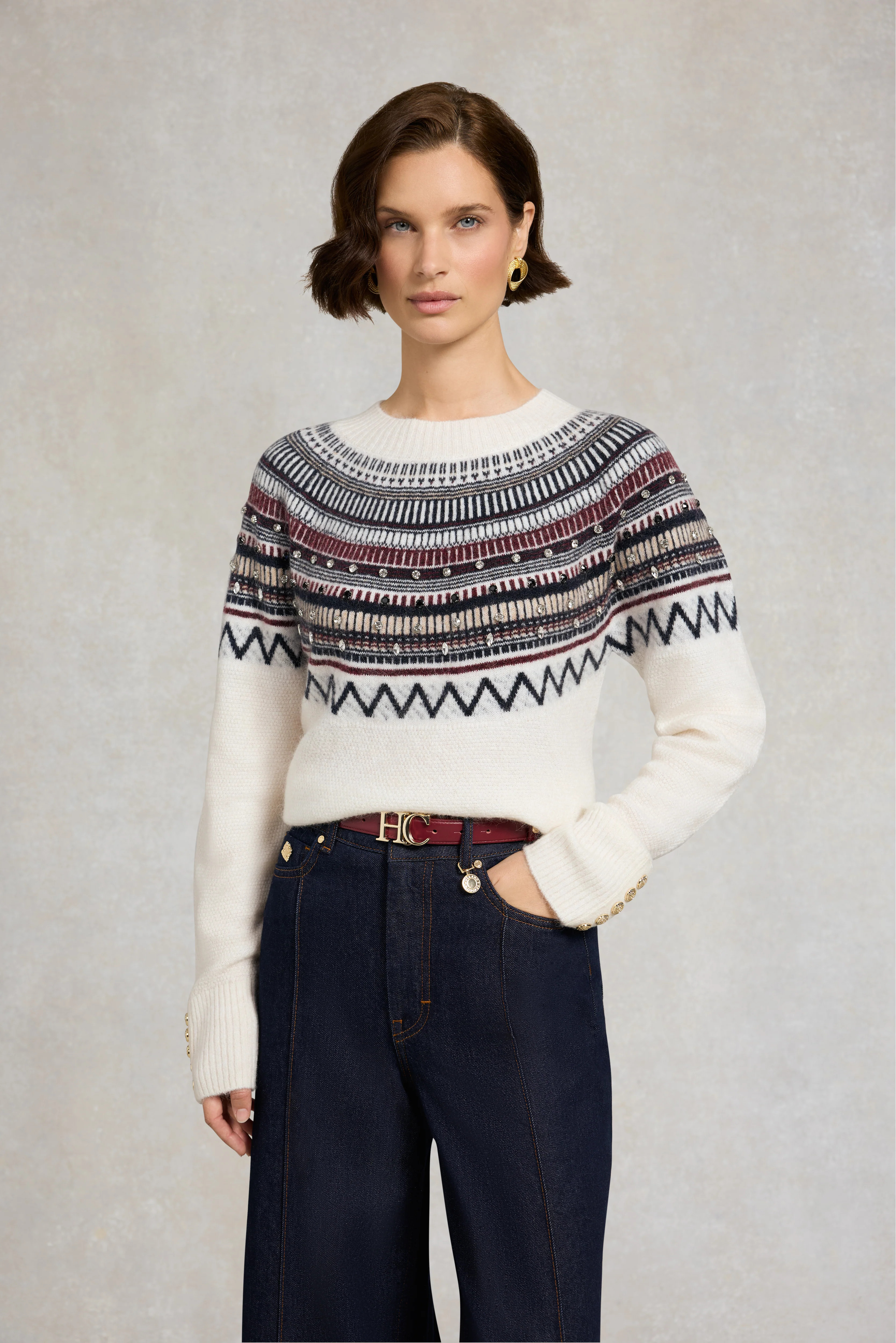 Jasmine Crew Neck Knit (Natural) | Holland Cooper
