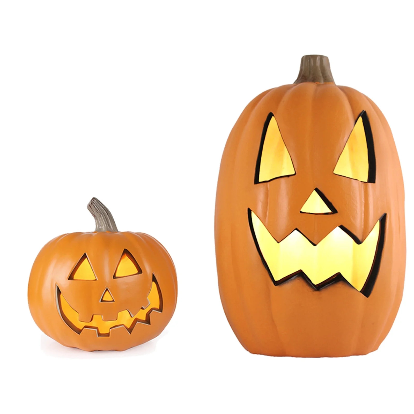 10" + 16" Pre-Lit Jack O'Lanterns - Indoor/Outdoor Halloween Decorations for Party & Home, Lighte... | Walmart (US)