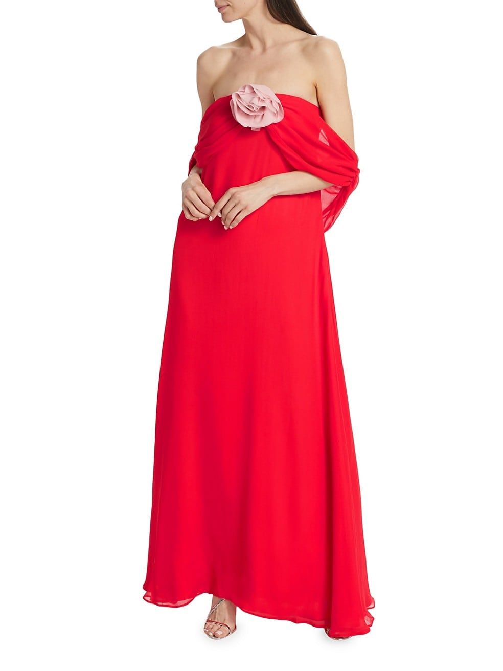 Chiffon Rosette Gown | Saks Fifth Avenue
