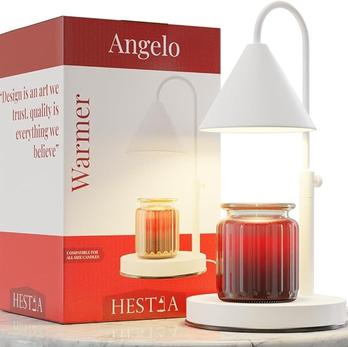 Hestia Angelo Candle Warmer Lamp - Candle Lamp Warmer with Timer & 3 Wick Candles, Height Adjusta... | Amazon (US)