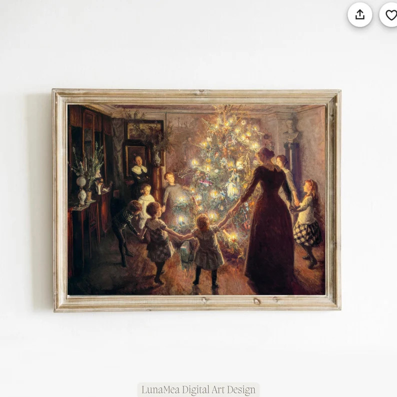 Vintage Christmas Wall Art Holy Night Christmas Oil Painting Printable Art Cottagecore Academia A... | Etsy (US)