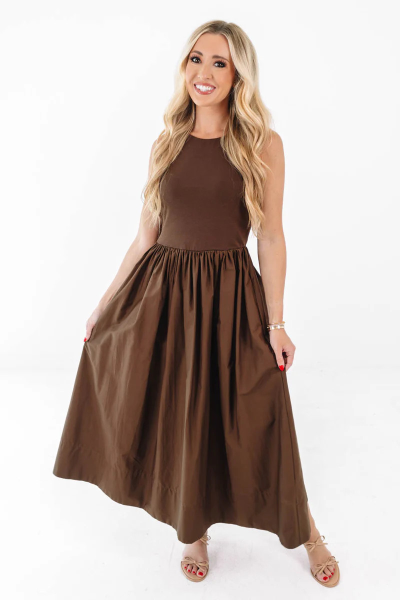 Martini Hour Midi Dress - Brown | The Impeccable Pig