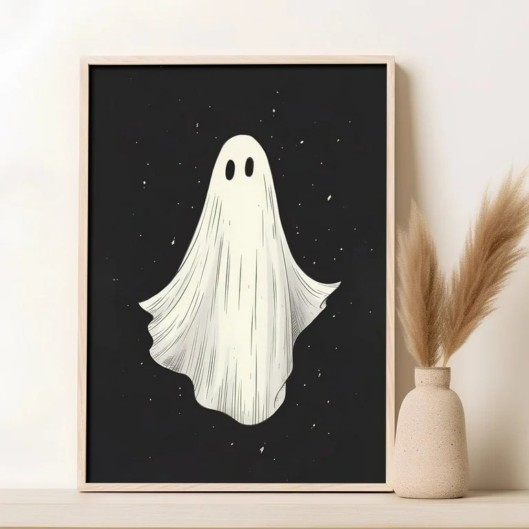 Halloween Wall Art Print Spooky Poster Painting Dark Ghost Canvas Artwork Vintage Halloween Decor... | Walmart (US)