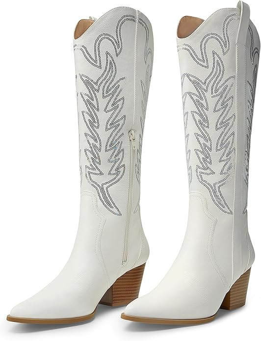 Arromic Cowboy Boots for Women, Western Cowgirl Boots for Women Knee High Tall Pointed Toe Embroi... | Amazon (US)