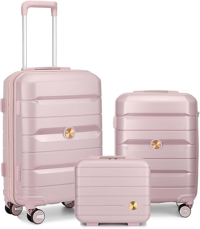 Somago Luggage Sets 3 Piece Hard Shell Polypropylene Suitcase with TSA Lock Spinner Carry On Lugg... | Amazon (US)