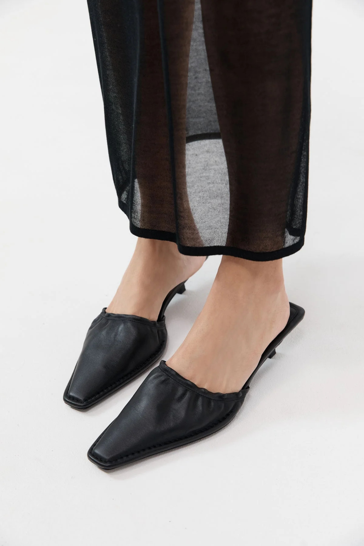 Gathered Kitten Heels - Black | St. Agni (US, UK, EU)