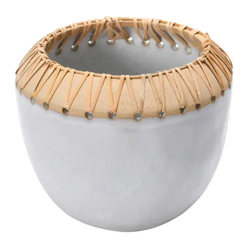 Storied Home Stoneware Flower Pot in Cream at Nordstrom | Nordstrom