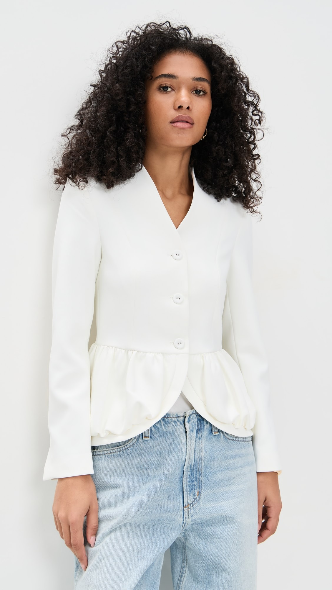 Crepe 3 Button Peplum Blazer | Shopbop
