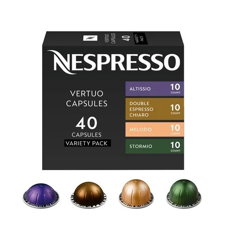 Nespresso Vertuo Capsules, Medium and Dark Roast Variety Pack, Melozio, Stormio, Altissio and Double Espresso Chiaro, 40-Count Coffee Pods, Brews 7.8 fl oz, 2.7 fl oz, and 1.35 fl oz | Walmart (US)
