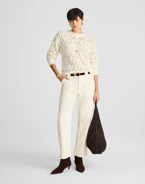 Pointelle-Stitch Drop-Shoulder Sweater | Madewell