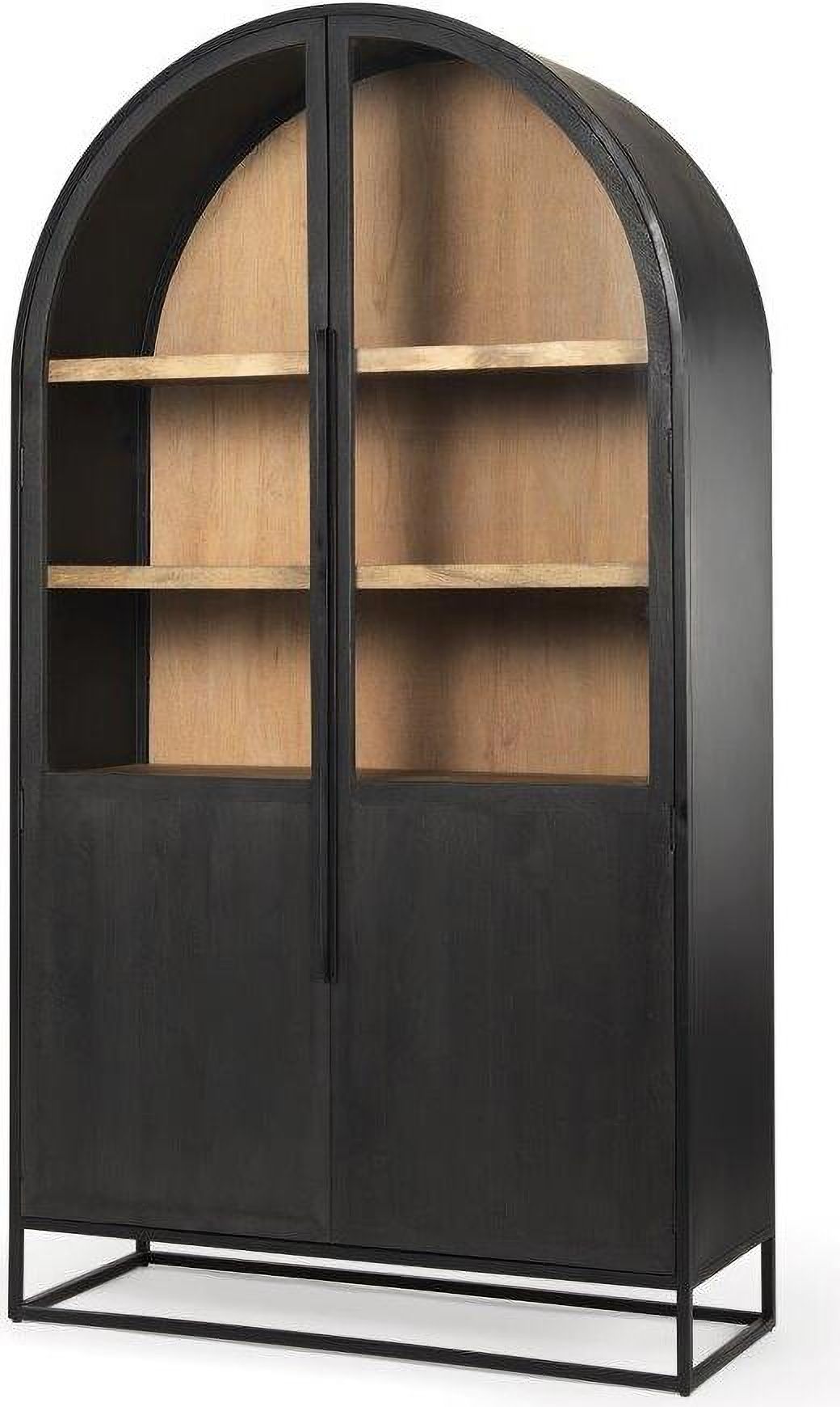 Sloan Dark Wood With Black Metal Frame Arch Cabinet | 1StopBedrooms | 1stopbedrooms