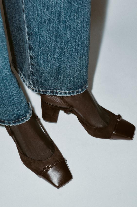 LOW HEELED ANKLE BOOTS WITH METALLIC DETAIL | Zara US