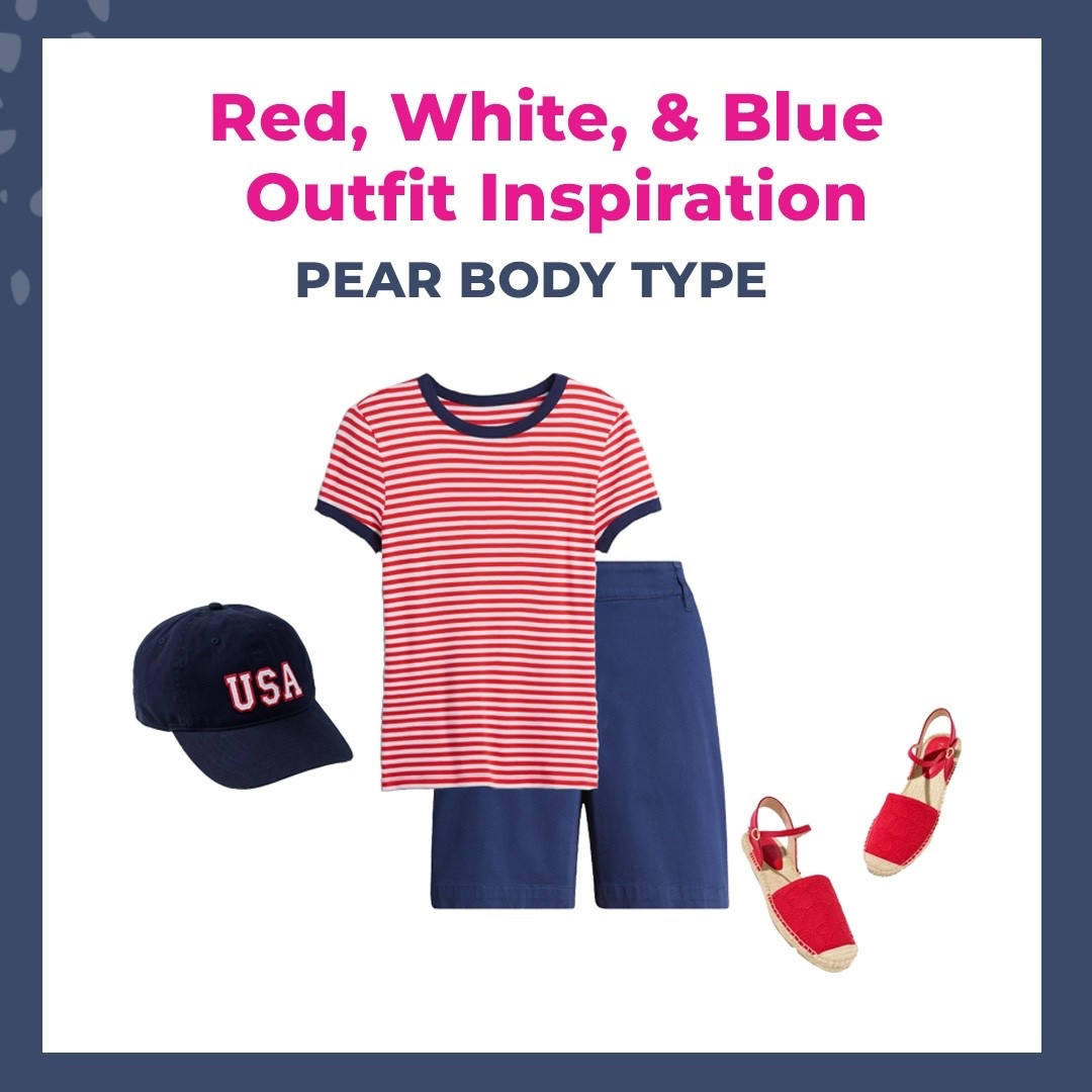 Americana Summer Outfit Idea ❤️🤍💙 
Perfect look esoecially for Pear body types to show your patriotic style! 
 #4thofjuly

#LTKSeasonal #LTKOver40