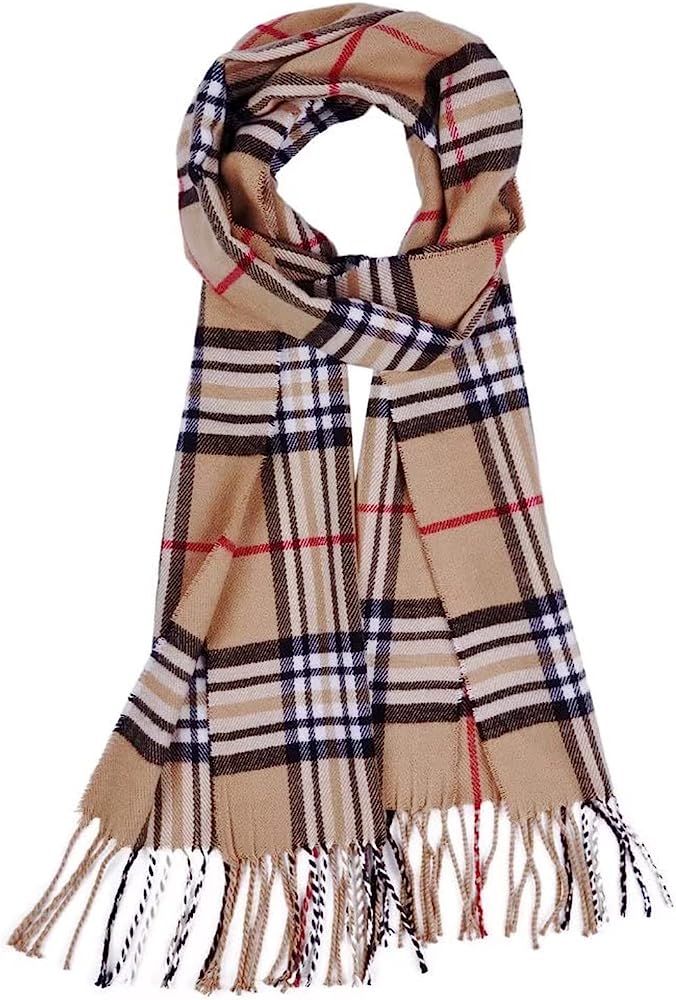 Ausekaly Scarf For Men Women Cashmere Neck Scarf Plaid Winter Scarf Fall Softest Classic Warm | Amazon (US)