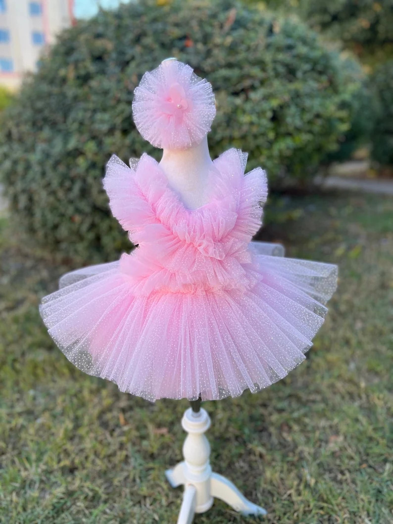 1st birthday dress, Pink birthday tutu dress,birthday outfit,photoshoot girls outfit,photoshoot t... | Etsy (US)