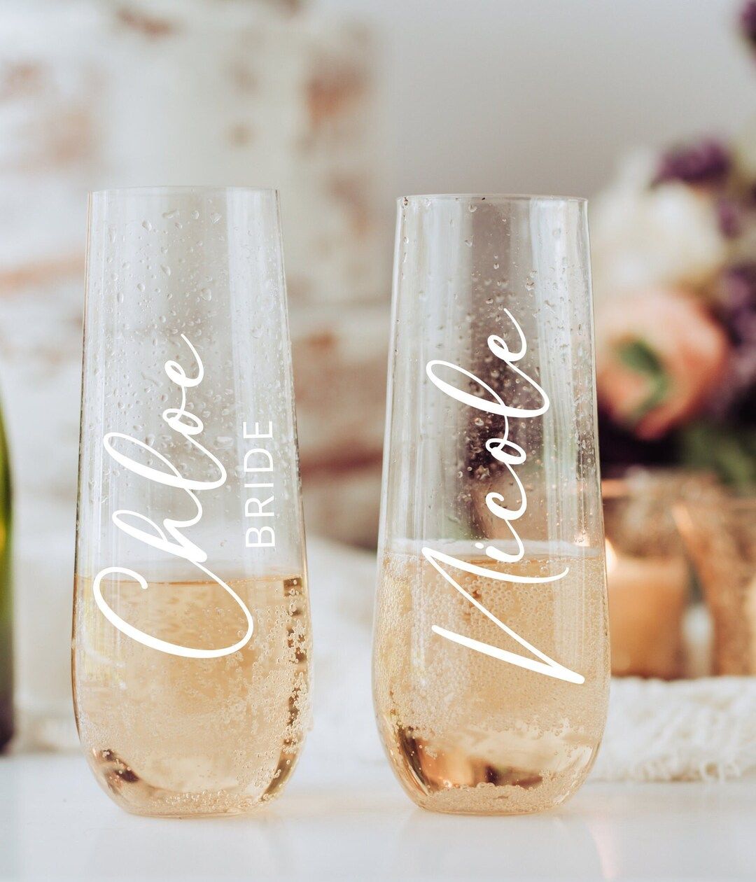 Champagne Flute Wedding Decals Wedding Glass Stickers - Etsy | Etsy (US)