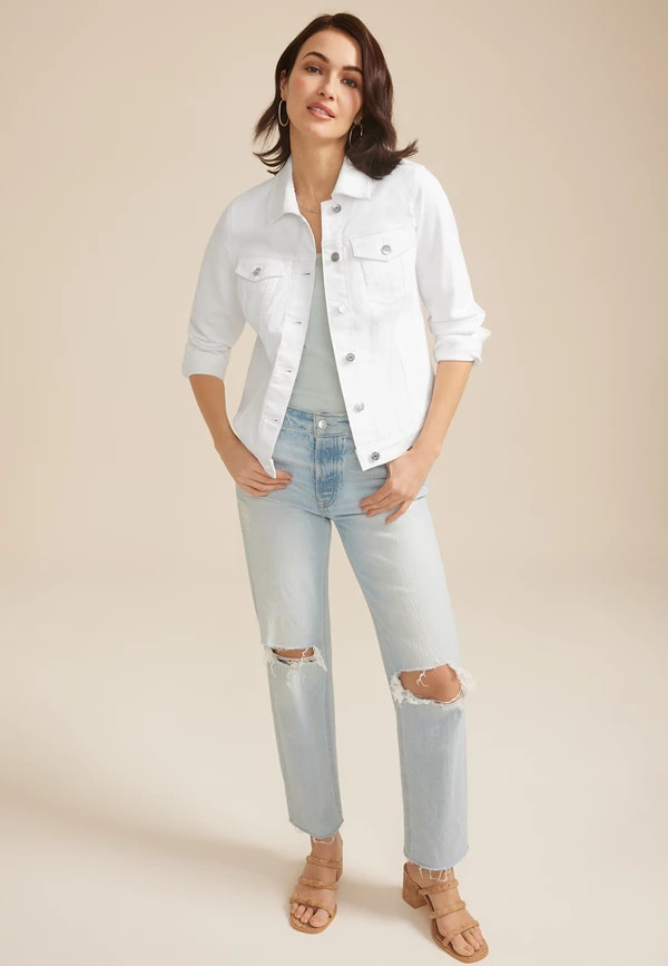 White Denim Jacket | Maurices
