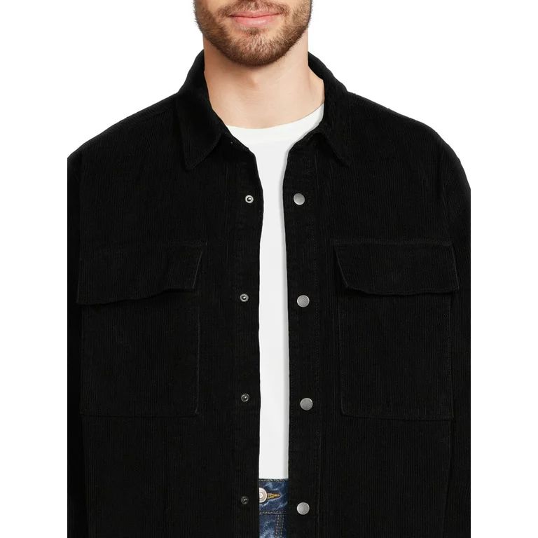 No Boundaries Men’s Layering Corduroy Shirt Jacket, Sizes XS-3XL | Walmart (US)