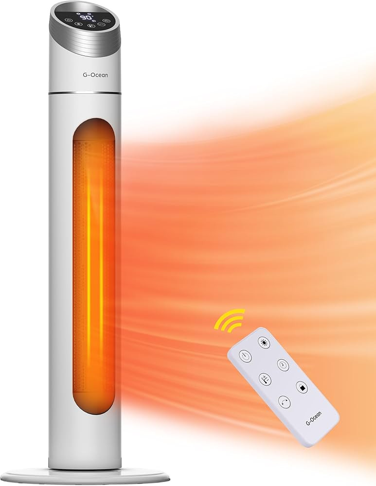 Space Heater for Large Room, 34" Tower Heater with Remote, 1500W Space Heater with 12H Timer, 70... | Amazon (US)