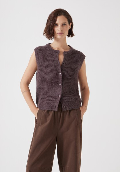 Button Through Knitted Sleeveless Cardigan | Hush UK