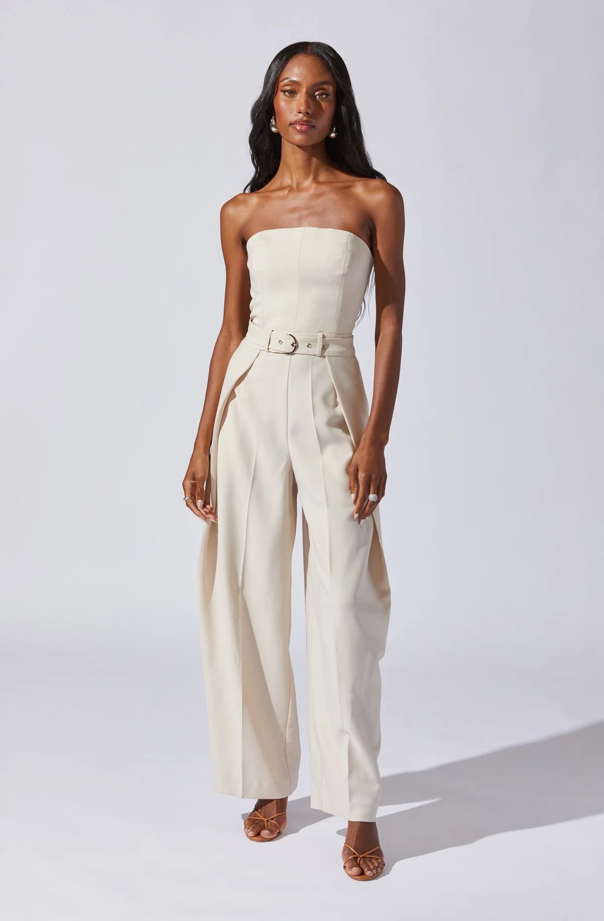 Bryony Tailored Pleat Belted Jumpsuit | ASTR The Label (US)