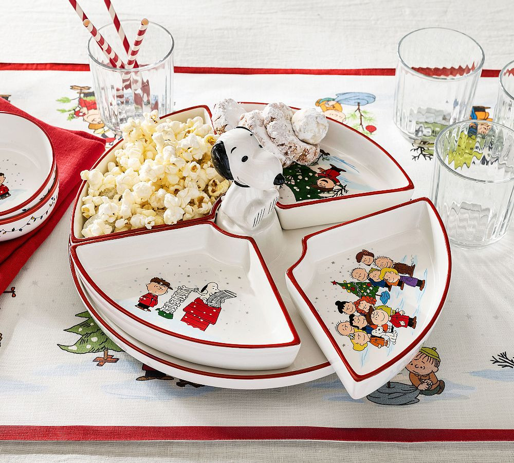 Peanuts\u2122 Charlie Brown Christmas Stoneware Lazy Susan | Pottery Barn (US)