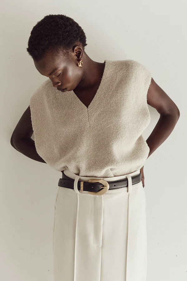 RAF STONE KNIT VEST | DISSH