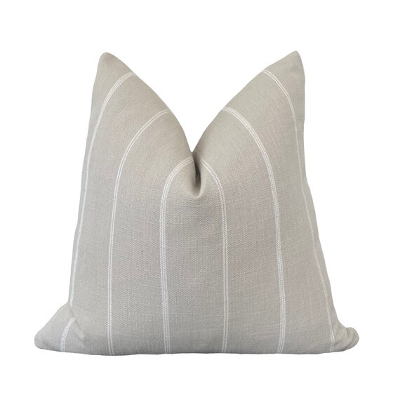 Beige Striped Throw Pillow Cover Minimalistic Custom Size | Etsy | Etsy (US)