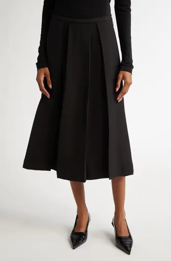 Twinflower Pleated Wool & Silk Midi Skirt | Nordstrom