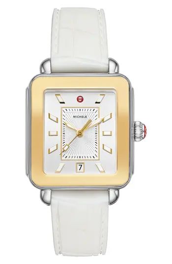 MICHELE Deco Sport Watch Head & Silicone Strap, 34mm x 36mm | Nordstrom | Nordstrom