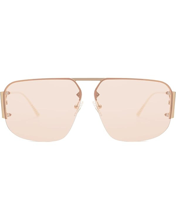 SOJOS Trendy Aviator Sunglasses Mens Womens Retro Metal Rimless Frame Shades Lentes De Sol Para M... | Amazon (US)