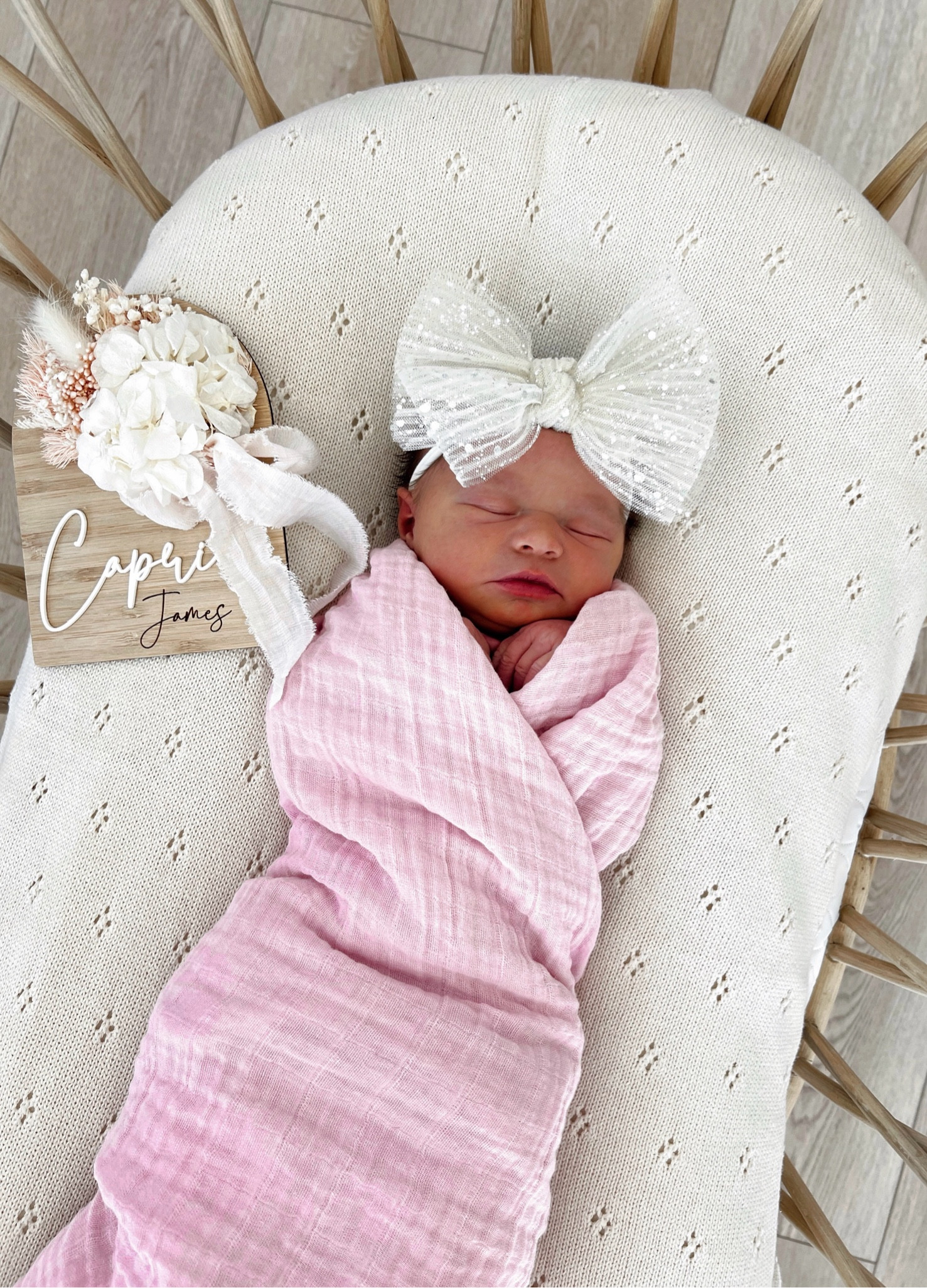 🤍Capri James Hartmann🤍  6.20.24

11:24 am. 6lbs 13oz. 20 inches long.

She has melted our hearts & we all love her so much! 🩷🫶🏼 

Newborn baby girl 



#LTKBaby