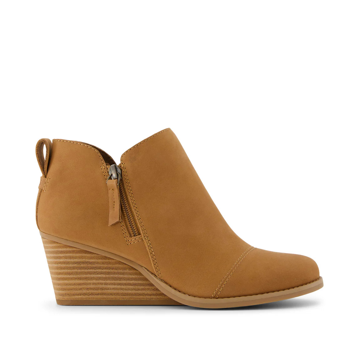 Goldie Brown Leather Wedge Boot | Toms EMEA