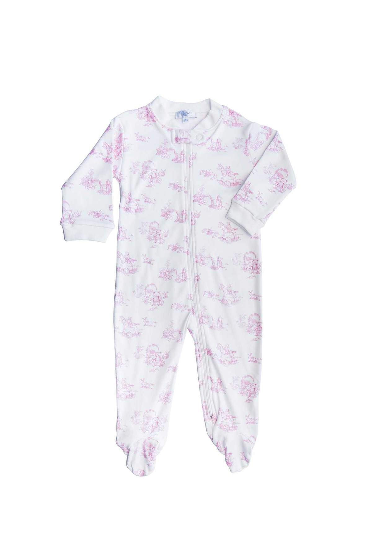Nella Pima Heart Print Baby Footie | JoJo Mommy