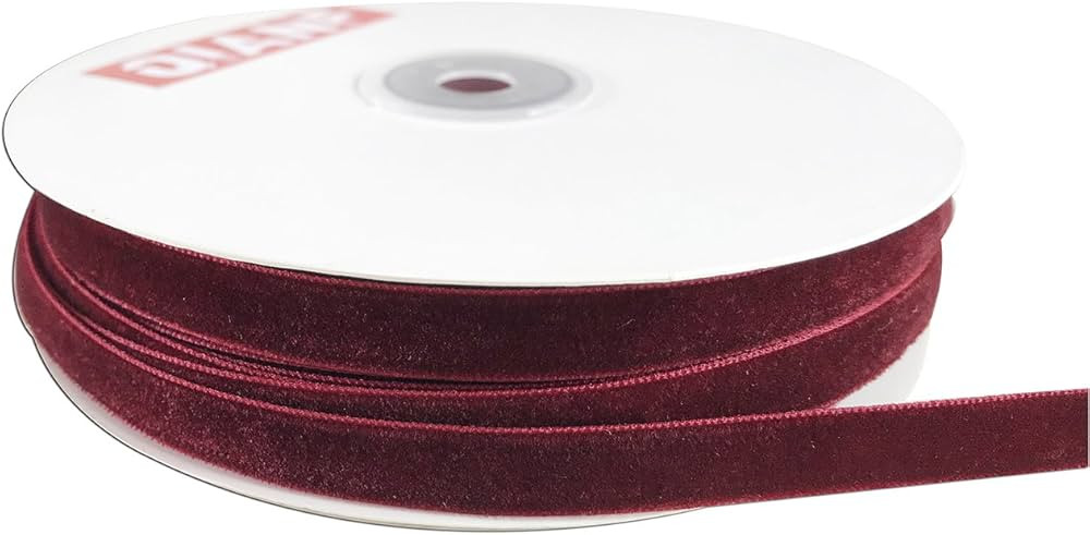 Vintage Burgundy Velvet Ribbon, 3/8 Inch X 25Yd | Amazon (US)