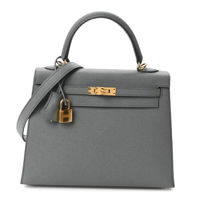 Epsom Kelly Sellier 25 Vert Amande | FASHIONPHILE (US)