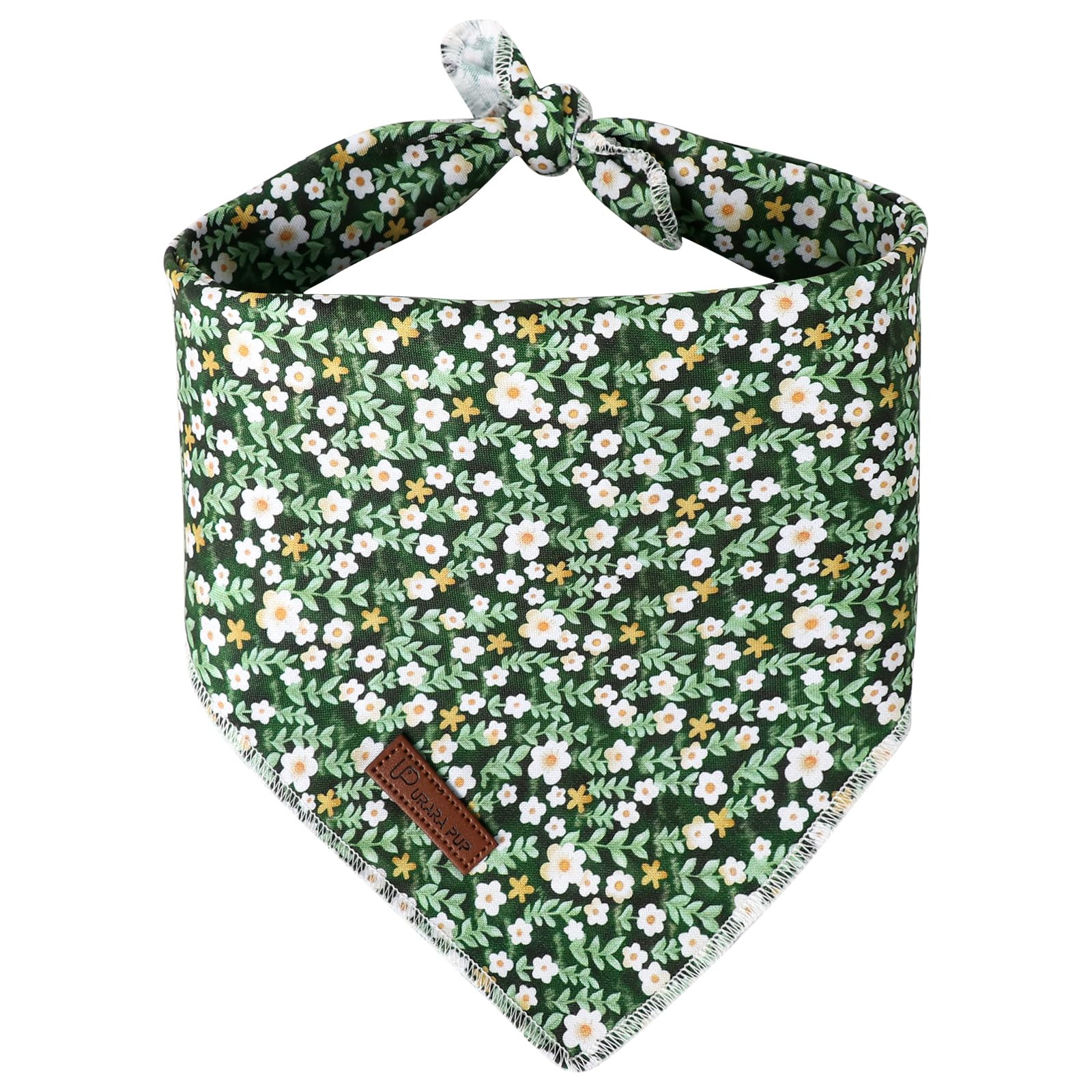 Summer Dog Bandana,Cute Pet Bandana with Flower Pattern,Adjustable Green Puppy Dog Bibs,Washable ... | Amazon (US)