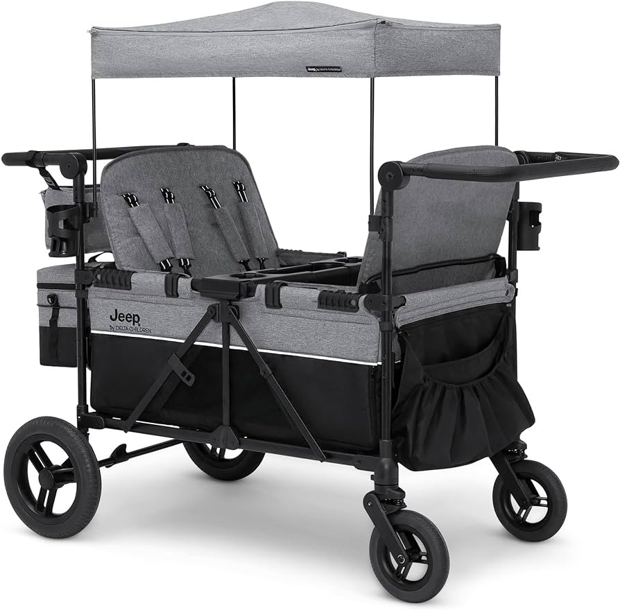 Jeep Wrangler Deluxe 4 Seater Stroller Wagon by Delta Children - Premium Quad Stroller Wagon for ... | Amazon (US)