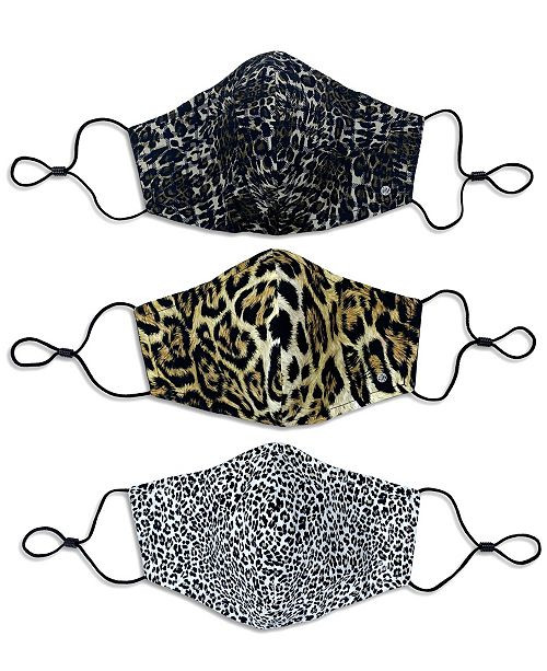 Unisex Curved Face Mask Animal Print 3-Pack | Macys (US)