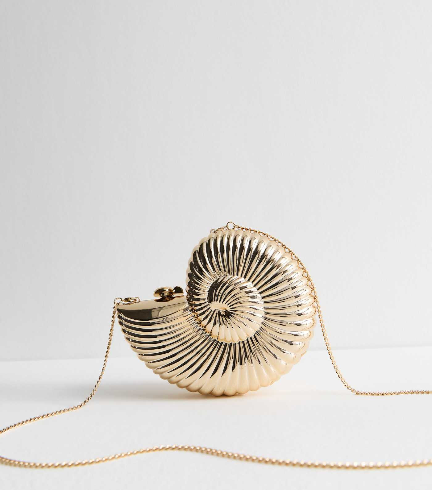 Gold Metallic Seashell Clutch Bag | New Look | New Look (UK)