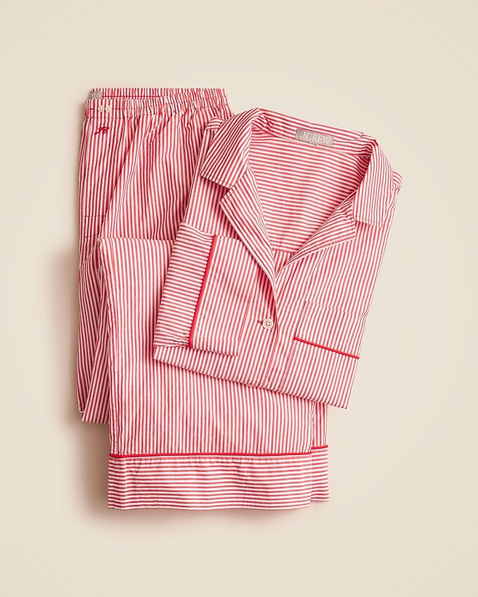 Pajama pant set in striped cotton poplin | J. Crew US