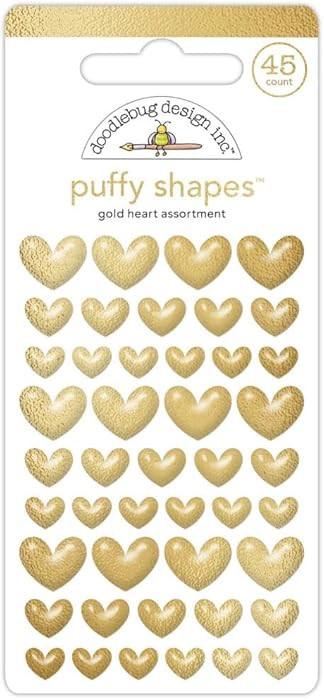 Doodlebug Puffy Stickers-Gold Heart, Hello Again | Amazon (US)