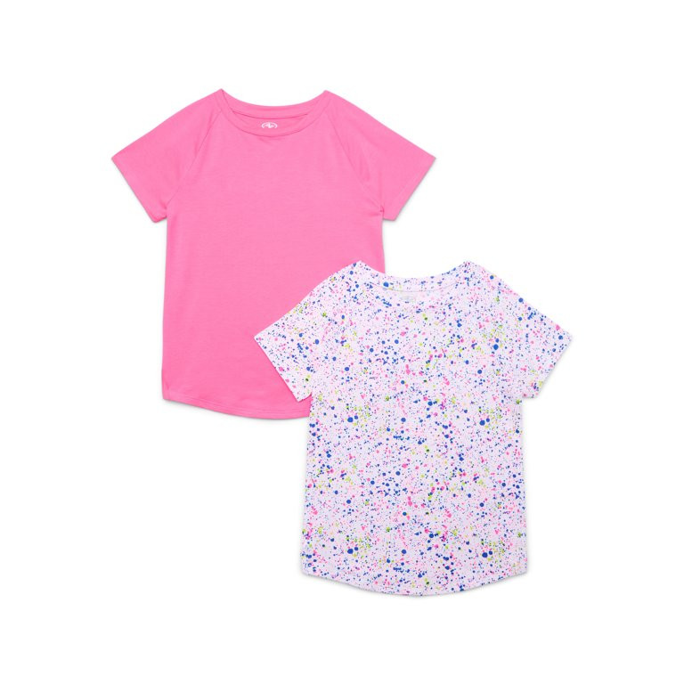 Athletic Works Girls Short Sleeve Active T-Shirt, 2-Pack, Sizes 4-18 & Plus | Walmart (US)