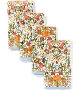 Southern Living Woodland Forage Squirrel and Fox Napkins, Set of 4 | Dillard's | Dillard's