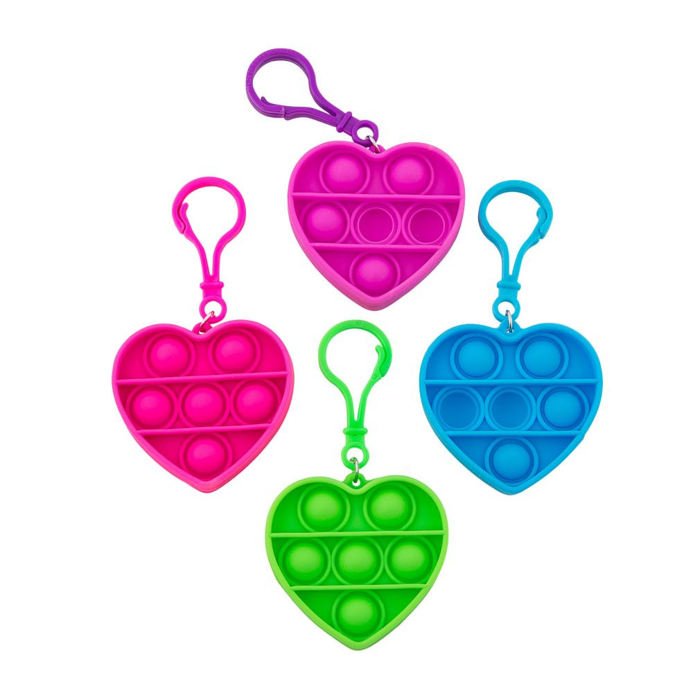 12 Pc 2"" Mini Heart Lotsa Pops Popping Toy Keychains | Oriental Trading Company