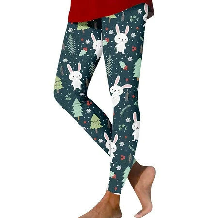EHTMSAK Easter Leggings for Women Holiday Novetly Bunny Soft Leggings Stretchy Tummy Control Gym Fitness Eggs Yoga Pants Rabbit Print Plus Size Workout Tights Navy 2XL | Walmart (US)